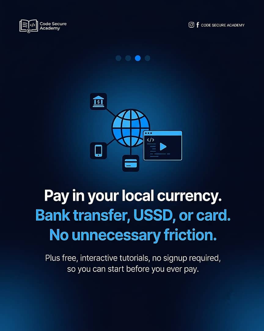 Pay in your local currency. Bank transfer, USSD, or card. No unnecessary friction.